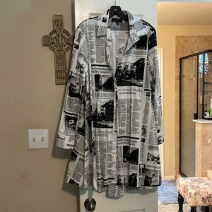 Comfy brand button up trapeze dress